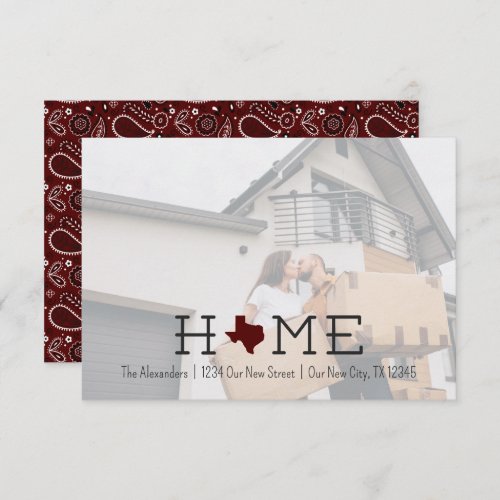 Maroon HOME Texas Moving Announcement