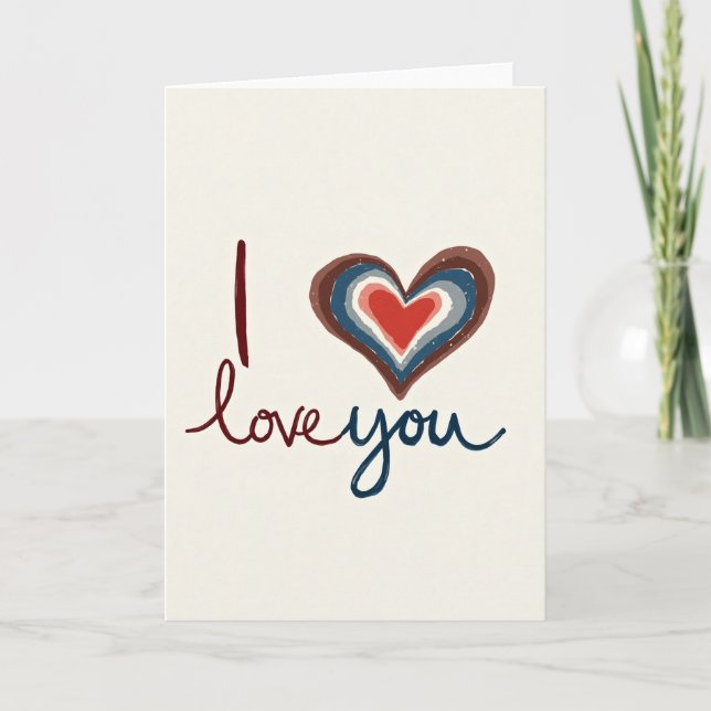Maroon I Love You Card (Front)