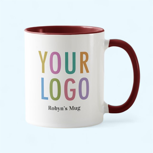 Maroon Inner Coffee Mug Custom Logo Promotional (MISOOK 11 oz Maroon Inside Mug with Logo)