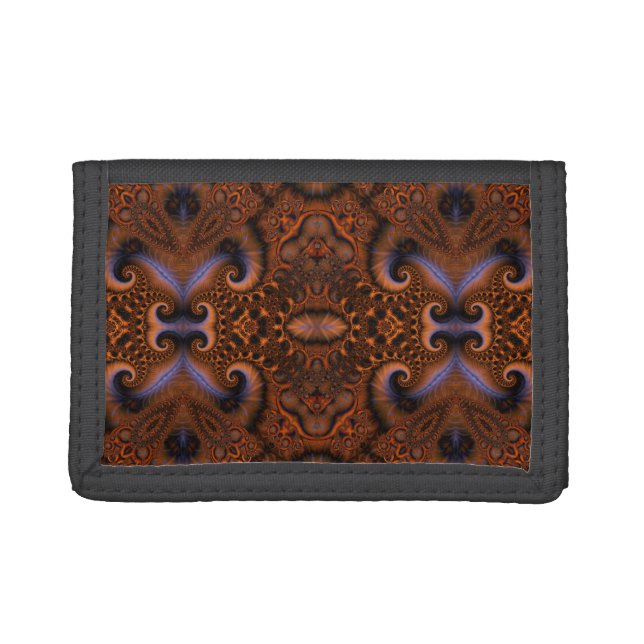 Maroon Kaleidoscope Trifold Wallet (Front)