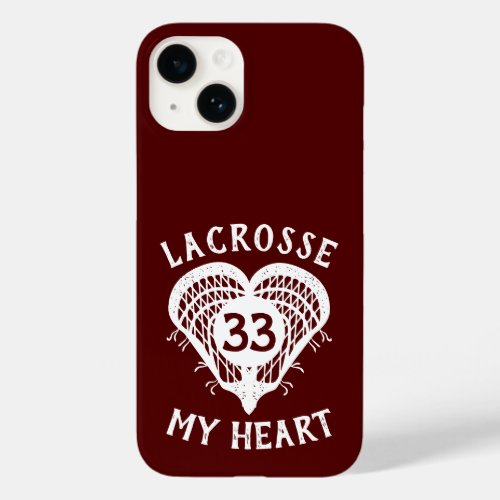 Maroon Lacrosse My Heart Case_Mate iPhone Case