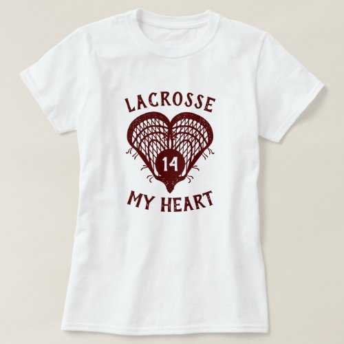 Maroon Lacrosse My Heart T_Shirt