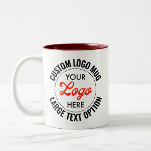 MAROON Large Text Promotional Two-Tone Logo Mug