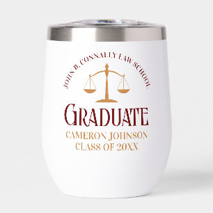 Maroon Law School Graduation Custom Lawyer Thermal Wine Tumbler
