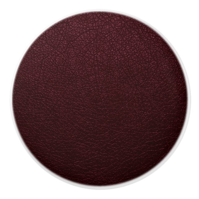Maroon Leather Ceramic Knob (Front)