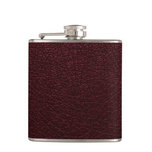 Maroon Leather Flask