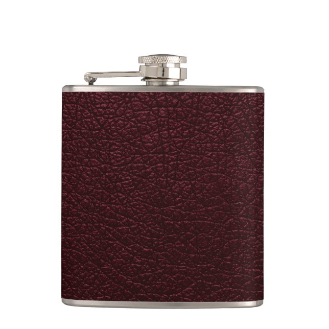 Maroon Leather Flask (Front)