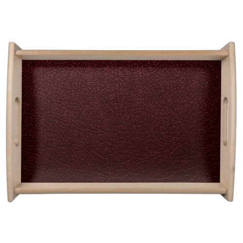Maroon Leather Serving Tray