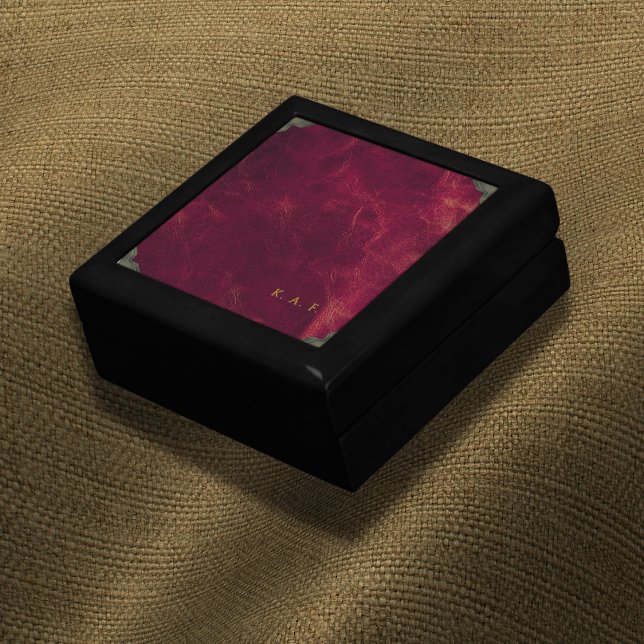 Maroon Leather Style Personalized Keepsake Box (Creator Uploaded)