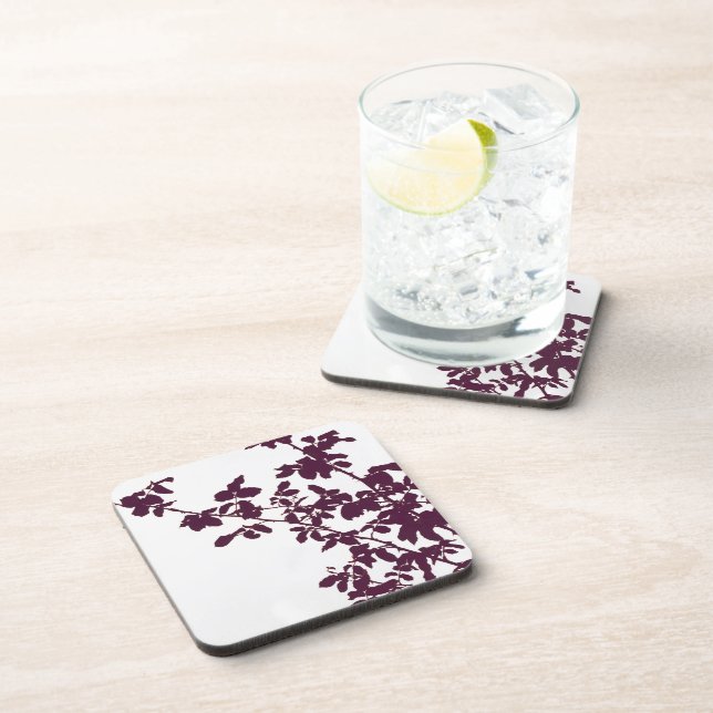 Maroon Leaves Coasters (Right Side)
