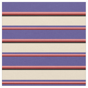 Maroon, Light Coral, Dark Slate Blue, Tan & Black Fabric