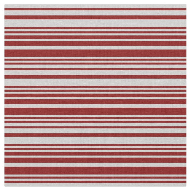 Maroon & Light Gray Stripes Pattern Fabric (Close Up)