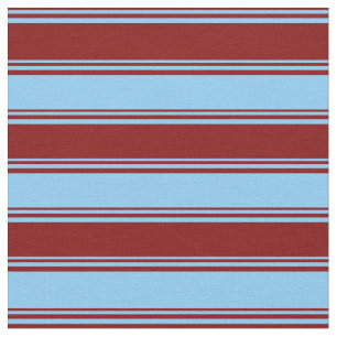 Maroon & Light Sky Blue Stripes Pattern Fabric