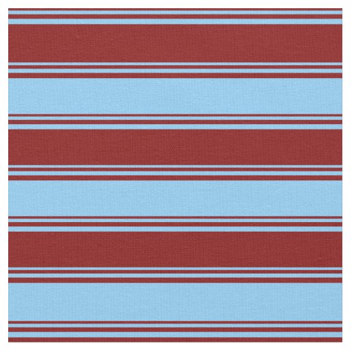 Maroon & Light Sky Blue Stripes Pattern Fabric