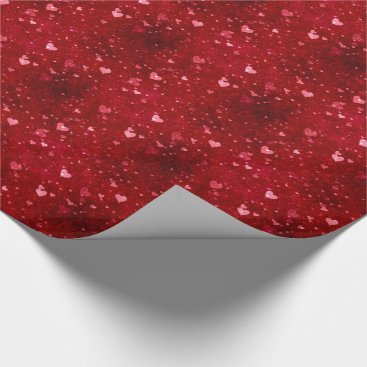 Maroon Love Heart Shape Wrapping Paper