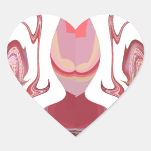 Maroon Majesty: Rustic Radiance Textured African Heart Sticker