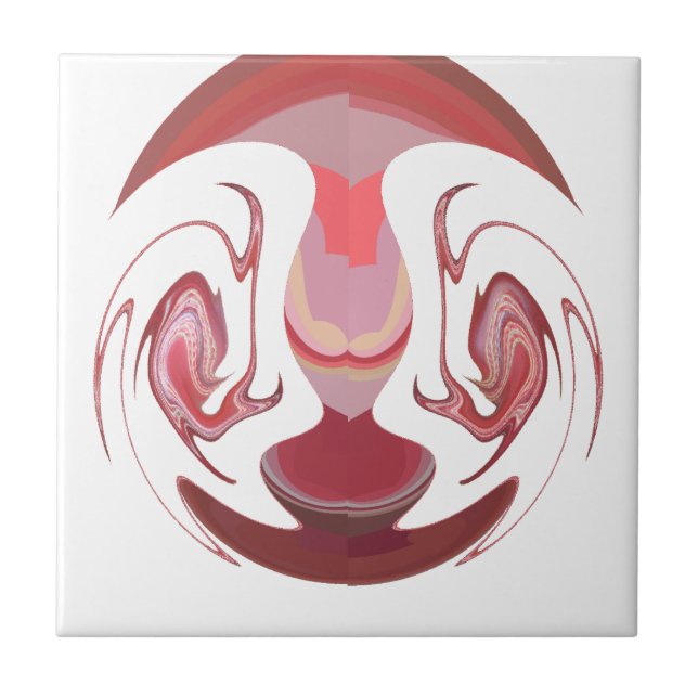 Maroon Majesty: Rustic Radiance Textured African  Tile (Front)