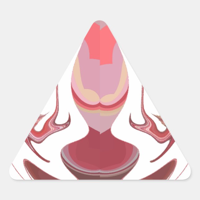 Maroon Majesty: Rustic Radiance Textured African  Triangle Sticker (Front)