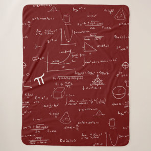Maroon Math Equations Formulas Algebra Nerd Sherpa Blanket