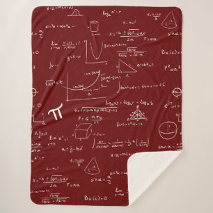 Maroon Math Equations Formulas Algebra Nerd Sherpa Blanket