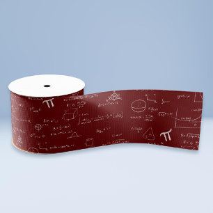 Maroon Math Equations Formulas Algebra Ribbon