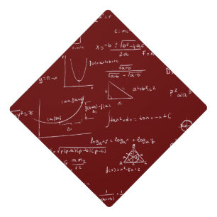 Maroon Math Equations Formulas Graduation Graduation Cap Topper