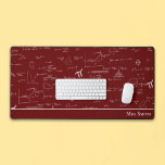 Maroon Math Formulas Algebra Teacher Desk Mat<br><div class="desc">Personalized math desk mat is perfect for your computer space and everyday use. The beautiful print of mathematical handwritten formulas in white over a maroon background is perfect for graduates,  mathematicians,  physicists,  and people just obsessed with math. Illustrated and designed by Patricia Alvarez.</div>