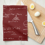 Maroon Math Formulas Equations Kitchen Towel<br><div class="desc">Simple maroon mathematics pattern kitchen towel. Great gift for math teachers,  graduates and retirement! Illustrated and designed by Patricia Alvarez.</div>