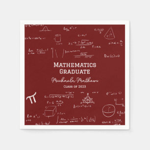 Maroon Mathematics Graduate Class of Graduation Napkins