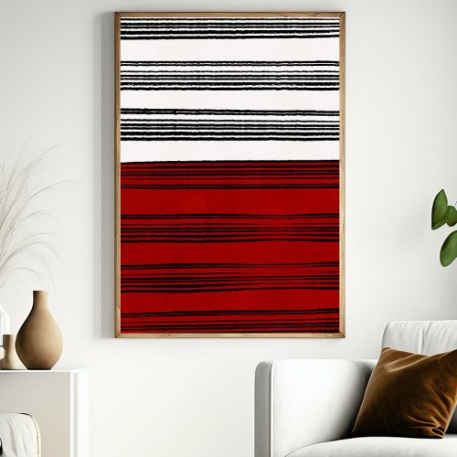 Maroon Minimalist Wall Art Modern Poster