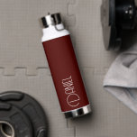 Maroon Modern Typography Personalized Water Bottle<br><div class="desc">Trendy,  vacuum insulated water bottle that features personalized name in white,  modern typography on a maroon color background. Personalize bottle by editing name and replacing name with your own as desired. Perfect for a birthday gift,  wedding groomsman gift,  etc. Select your water bottle style. Select your water bottle style.</div>