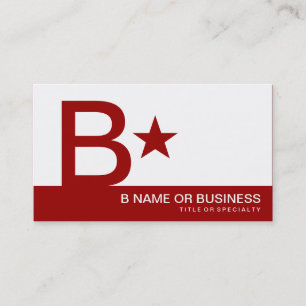 maroon monogram star business card