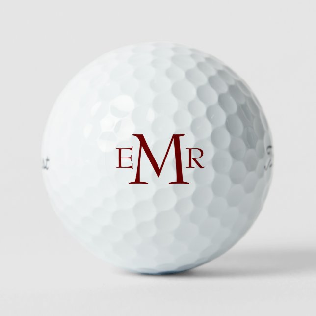 Maroon Monogram Titleist VI Golf Balls (Front)