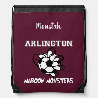Maroon Monster Drawstring Bag