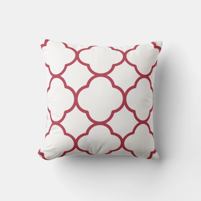 Maroon Moroccon Design Throw Pillow (Front)