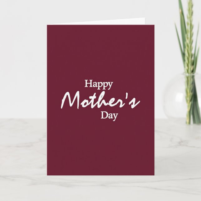 Maroon Mothers Day Script Card (Front)