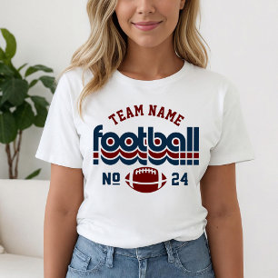 Maroon Navy Retro Football Spirit Tri-Blend Shirt