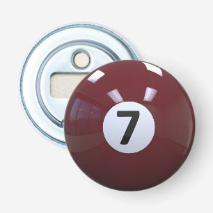 Maroon No. 7 Billiard Pool Ball Bottle Opener