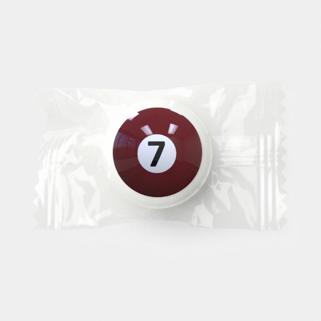 Maroon No. 7 Billiard Pool Ball Life Saver® Mints (Front)