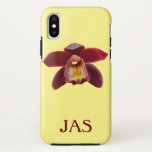 Maroon Orchids I Beautiful Red Floral iPhone XS Case