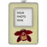 Maroon Orchids I Beautiful Red Floral Christmas Ornament
