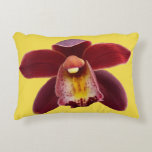 Maroon Orchids I Beautiful Red Floral Decorative Pillow