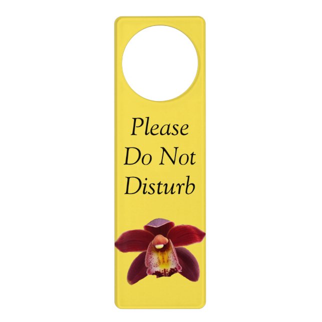 Maroon Orchids I Beautiful Red Floral Door Hanger (Front)