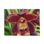 Maroon Orchids I Beautiful Red Floral Doormat
