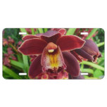 Maroon Orchids I Beautiful Red Floral License Plate