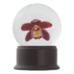 Maroon Orchids I Beautiful Red Floral Snow Globe