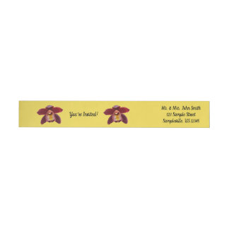 Maroon Orchids I Beautiful Red Floral Wrap Around Label