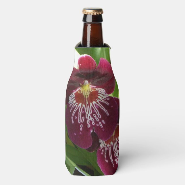 Maroon Orchids II Elegant Floral Bottle Cooler (Bottle Front)