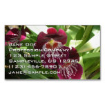 Maroon Orchids II Elegant Floral Business Card Magnet