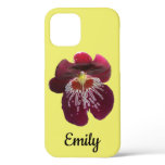 Maroon Orchids II Elegant Floral iPhone 12 Case